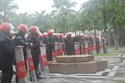 The riot police units were placed at various places around Kuala Lumpur. A unit was on active duty at the Masjid Negara.
