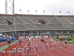 Image 29A women's 400 m hurdles race at the 2007 Dutch Championships (from Track and field)