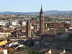 Calatayud with the Sierra de Vicort in the background