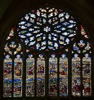 North transept rose window (completed 1528) (click twice to see detail)