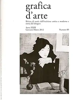Cover page of Grafica d'Arte n. 89, January–March 2012, with "La Jeune femme au Tanagra". 1897, etching in colours 64 x 52 cm. Exh. Vollard 1898. BnF, département des Estampes. Koehl, E42