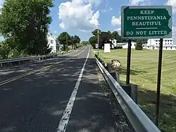 View north at the south end of PA 97 at MD 97 at the Maryland border in Germany Township