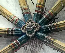 Painted keystone and rib vaulting