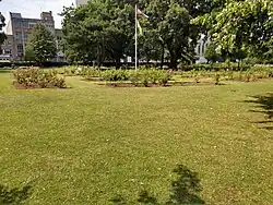 The same location one year later, showing a more typical appearance for the season and much greener foliage.