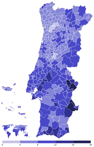 Share of CHEGA (CH) by municipality