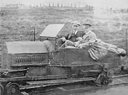 John Alcock and Arthur Whitten Brown in the Lancia railcar