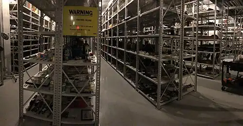 Collections storage for three-dimensional historic artifacts.