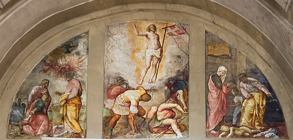 Above the altar three paintings by Battista Franco