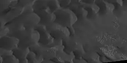 Enlarged view of dunes on the bottom of the previous image, as seen by HiRISE under HiWish program