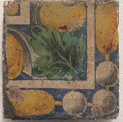 Single tile from the chapel of the Château de la Bastie d'Urfé