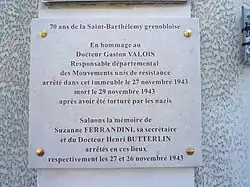 Commemorative plaque unveiled in 2013 in honor of Dr. Valois.