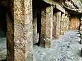 Upper cave, mandapa pillars