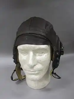 Leather flight helmet