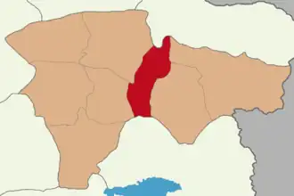 Map showing Taşlıçay District in Ağrı Province