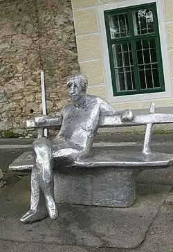 Antun Gustav Matoš statue on Strossmayер walkway in Zagreb