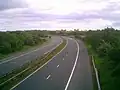 The A1 at Merrybent, viewed from A67 road bridge