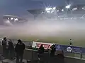 Smoke machines in operation