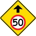 (MR-WDAD-2) Speed Limit Ahead (50 km/h) (used in Western Australia)