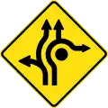 (MR-WDAD-5) Roundabout Directional Lanes (used in Western Australia and Darwin, Northern Territory)