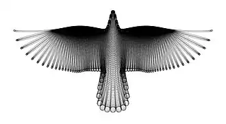 A Bird in Flight, by Hamid Naderi Yeganeh, 2016, constructed with a family of mathematical curves.