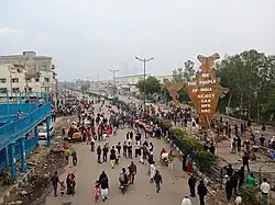 A huge art installation at the site of the Shaheen Bagh protests made by protesters 17 Jan 2020