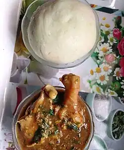 Pounded yam with soup