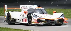 The Acura ARX-05 is a variation of the 07, pictured here is the No. 6 car of Team Penske at the 2018 Sports Car Challenge of Mid-Ohio