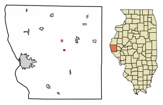 Location of Columbus in Adams County, Illinois.