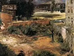 Adolph Menzel, Rear of House and Backyard (1846)