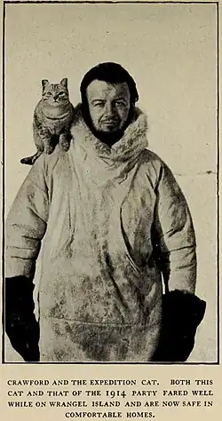 Crawford and the expedition cat Vic