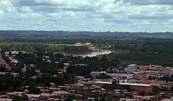 Panoramic view of Downtown Tarauacá and Tarauacá River, Acre