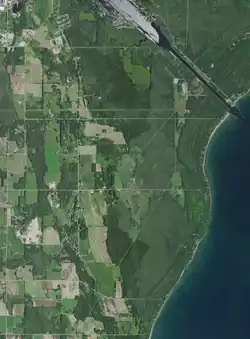 End of the bay and the connection with the Sturgeon Bay Ship Canal