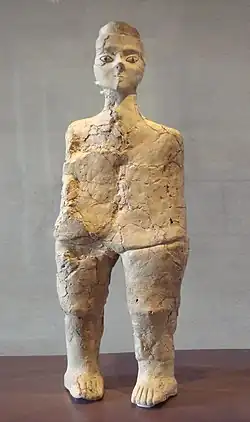 Plaster statue of a human form, Ayn Ghazal. Musée du Louvre.