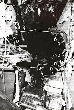 The tail section of CF-TLU after the emergency landing