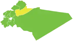 Map of al-Qutayfah District within Rif Dimashq Governorate