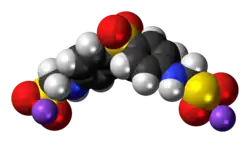 Space-filling model of the component ions of aldesulfone sodium