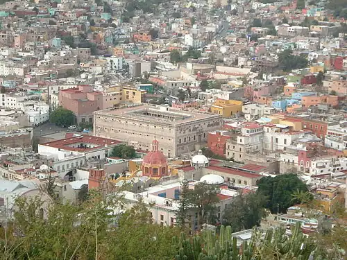 The granary (center) in Guanajuato.