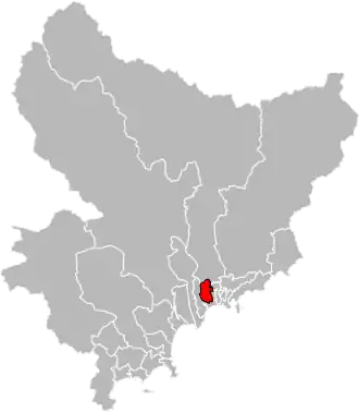 Situation of the canton of Nice-4 in the department of Alpes-Maritimes