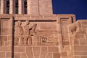 Lincoln issuing the Emancipation Proclamation, Nebraska State Capitol, Lee Lawrie, sculptor, c. 1925
