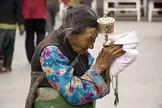 An elderly Tibetan woman in Lhasa