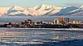 Anchorage, with Vista Peak in upper left, and Mile High Peak centered at top