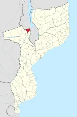 Angónia District on the map of Mozambique
