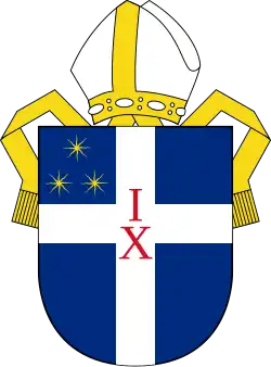 Coat of arms of the Anglican Diocese of Christchurch[98][99]