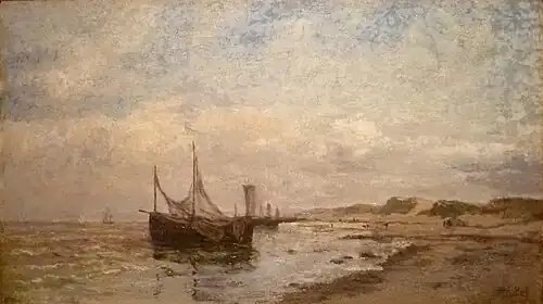 Sur la côte de la Mer du Nord, (1887) 53 x 91 cm.