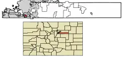 Location of the Town of Foxfield in Arapahoe County, Colorado.