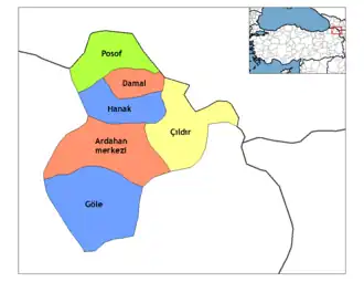 Districts of Ardahan