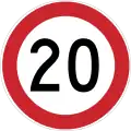 Maximum speed limit (20 km/h)