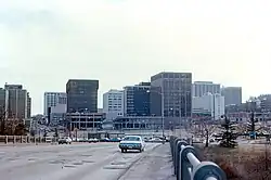 Skyline of Rosslyn in 1970, illustrating increasing densification