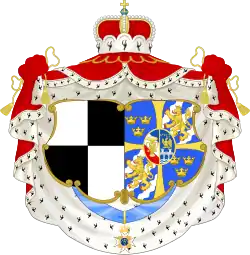 Arms of Princess Birgitta of Hohenzollern and Sweden (1961–2024)