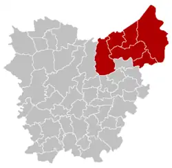 Location of the arrondissement in East Flanders